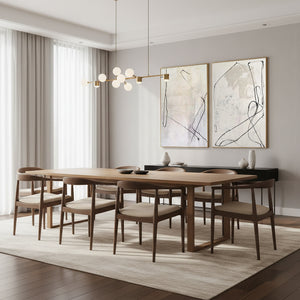 Beige Abstract Line Art 2-Piece Set Modern Wall Decor #SS102