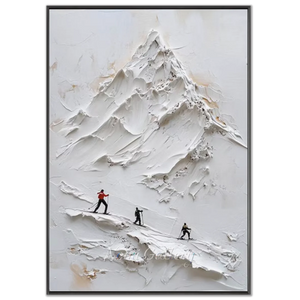 Majestic Textured Mountain Skiing Oil Painting #NM576