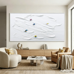 Dynamic Skiers Textured Snow Art #NM579