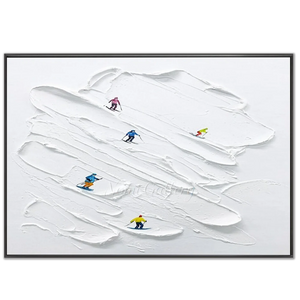 Dynamic Skiers Textured Snow Art #NM579