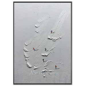 Dynamic Skiers on Textured Mountain Canvas Art #NM628