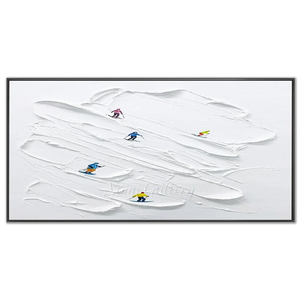 Dynamic Skiers Textured Snow Art #NM579