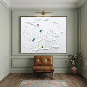 Dynamic Skiers Textured Snow Art #NM579