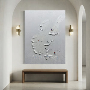 Dynamic Skiers on Textured Mountain Canvas Art #NM628