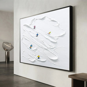 Dynamic Skiers Textured Snow Art #NM579