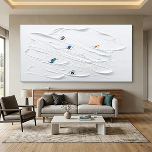 Dynamic Skiers Textured Snow Art #NM579