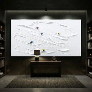 Dynamic Skiers Textured Snow Art #NM579