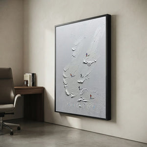 Dynamic Skiers on Textured Mountain Canvas Art #NM628