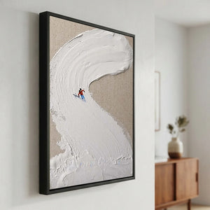Textured Ski Slope Art with Dynamic Skier #NM629