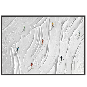 Dynamic Skiers on Textured Snow Art #NM584