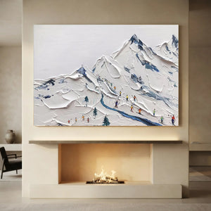 Textured Mountain Ski Slope Art #NM587