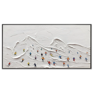 Dynamic Skiers on Textured Mountain Slopes #NM588