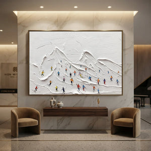 Dynamic Skiers on Textured Mountain Slopes #NM588