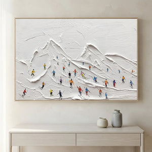Dynamic Skiers on Textured Mountain Slopes #NM588