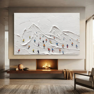 Dynamic Skiers on Textured Mountain Slopes #NM588
