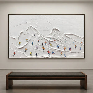 Dynamic Skiers on Textured Mountain Slopes #NM588