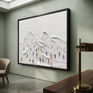 Dynamic Skiers on Textured Mountain Slopes #NM588