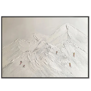 Majestic Textured Mountain Skiing Art #NM592