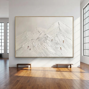 Majestic Textured Mountain Skiing Art #NM592