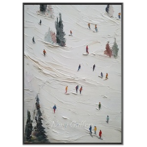 Textured Ski Slope Landscape Oil Painting #NM645