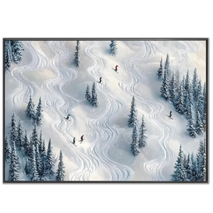 Winter Ski Slope Landscape Oil Painting #NM602