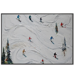 Dynamic Ski Slope Textured Oil Painting #NM605