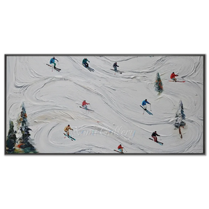 Dynamic Ski Slope Textured Oil Painting #NM605