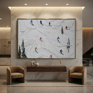 Dynamic Ski Slope Textured Oil Painting #NM605