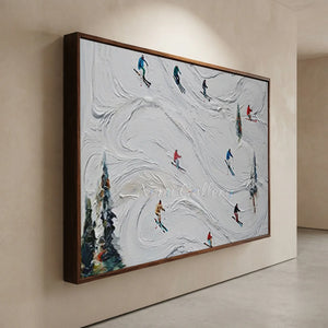 Dynamic Ski Slope Textured Oil Painting #NM605