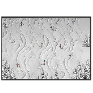 Textured Ski Slope Art - Dynamic Winter Mountain Adventure #NM615