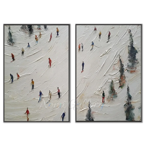 Textured Ski Slope Art - Winter Mountain Landscape #NM654