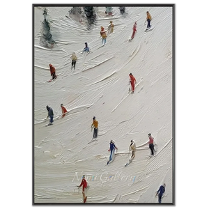Textured Ski Slope Art: Dynamic Winter Scene #NM656