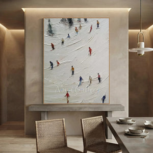 Textured Ski Slope Art: Dynamic Winter Scene #NM656