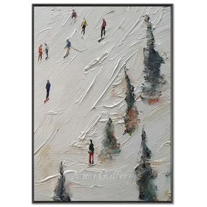 Dynamic Ski Slope Textured Oil Painting #NM657