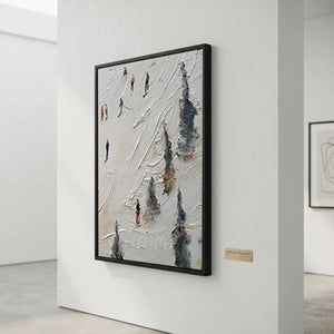 Dynamic Ski Slope Textured Oil Painting #NM657