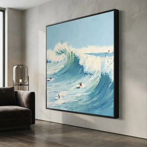Dynamic Ocean Wave Surfing Textured Art #NM706