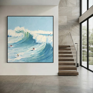 Dynamic Ocean Wave Surfing Textured Art #NM706