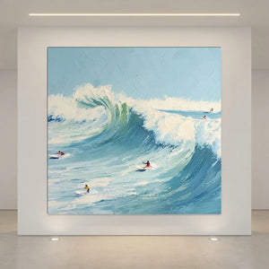Dynamic Ocean Wave Surfing Textured Art #NM706