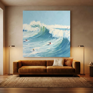 Dynamic Ocean Wave Surfing Textured Art #NM706