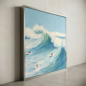 Dynamic Ocean Wave Surfing Textured Art #NM706
