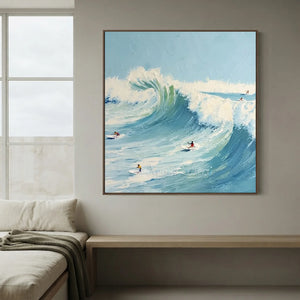 Dynamic Ocean Wave Surfing Textured Art #NM706