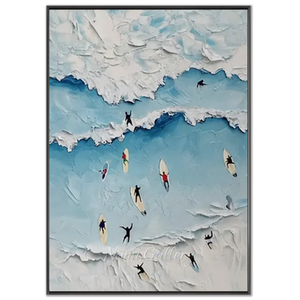 Dynamic Textured Ocean Waves Surfing Art #NM733
