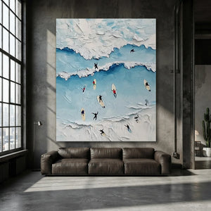 Dynamic Textured Ocean Waves Surfing Art #NM733