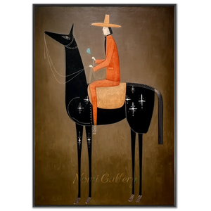 Surrealism Abstract Equestrian Oil Painting #SS329