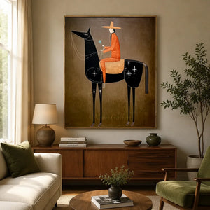 Surrealism Abstract Equestrian Oil Painting #SS329