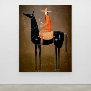 Surrealism Abstract Equestrian Oil Painting #SS329