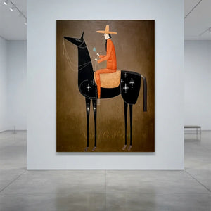 Surrealism Abstract Equestrian Oil Painting #SS329