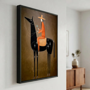 Surrealism Abstract Equestrian Oil Painting #SS329