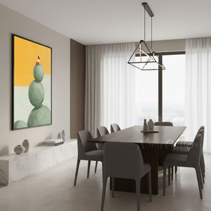 Minimalist Woman on Balance Stones Hand-Painted Abstract Oil Painting #SS212