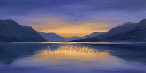 Sunset Mountain Lake Impressionist Oil Painting #SS230